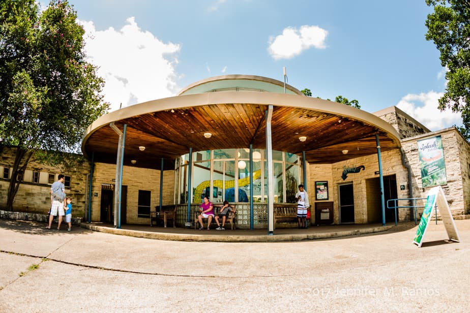 The open-air rotunda building at the Austin Nature & Science Center