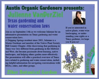 Austin Organic Gardeners September Meeting